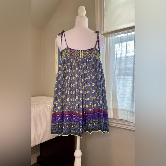 NWT Free People Intimately Rule the World Romper Blue Combo Small Boho Festival - Picture 4 of 10